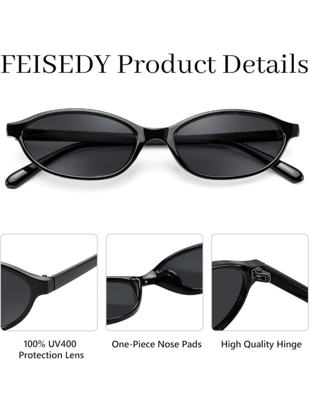 Trendy 90s Retro Oval Cat Eye Sunglasses for Women - Lightweight Y2K Shades - Picture 4 of 7
